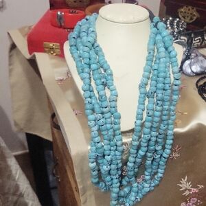 Turquoise Beaded Necklace/ LARIMAR